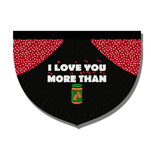 i love you more than peanut butter reversible embroidered pet bandana