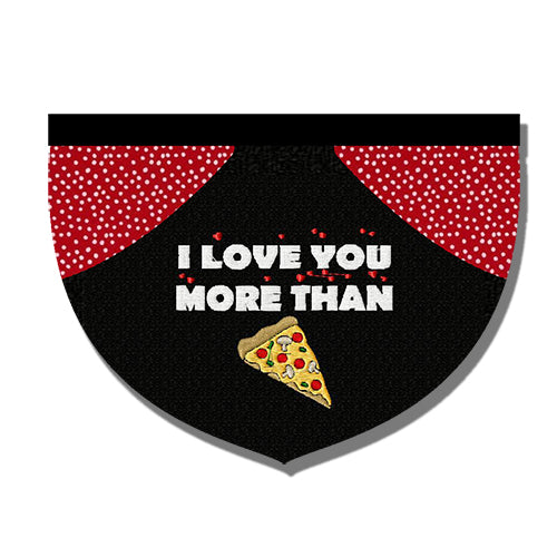 i love you more than pizza reversible embroidered pet bandana