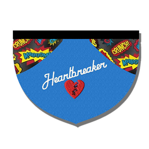 Heartbreaker embroidered reversible pet bandana for all size dogs and cats