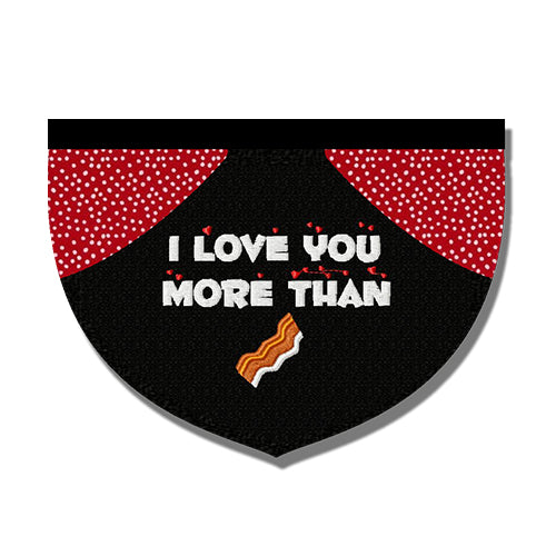 i love you more than bacon reversible embroidered pet bandana
