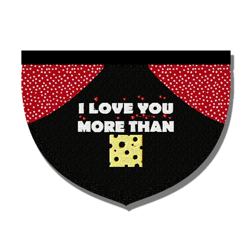 i love you more than cheese reversible embroidered pet bandana
