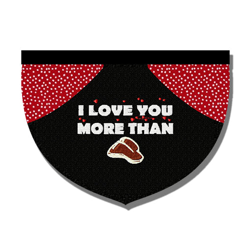 i love you more than steak reversible embroidered pet bandana