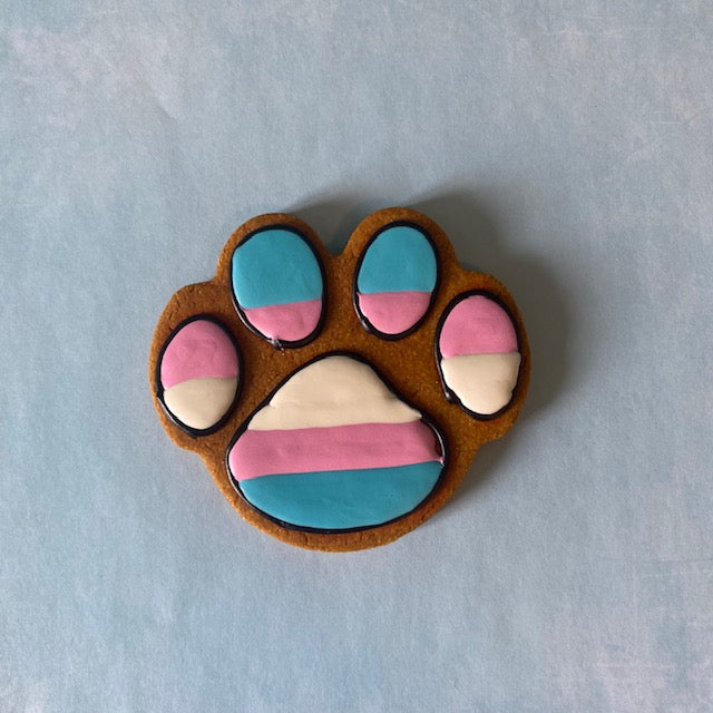 trans rights dog cookie